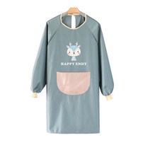 호쿠호니 입는앞치마 보육교사 요양보호사 어린이집교사 애견미용 긴팔, 스모크블랙(c), 1개