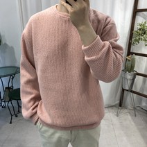 프롬엘 남자 오버핏 골지 니트 맨투맨티셔츠 맨투맨