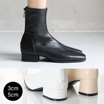 [바닐라슈]넷트린 베이직 절개라인 백ZIP 스판 앵클부츠(3cm 5cm)