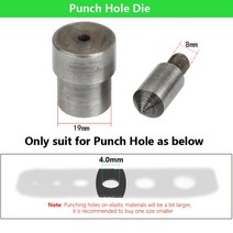 북유럽 작두 초록 단추 기구 금속 펀치 구멍 몰드 및 그로밋 다이 핸드펀치 프레스 기계 의류용 도구 가죽, 17 Punch-4.0mm