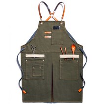 커피숍 데님 앞치마 custom logo 방수 및 방오 우유 차 가게 hair stylist men and women work clothes art printin, 초록