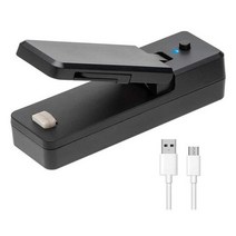 간식메이커 붕어빵기계 와플기계2인 1 미니 휴대용 진공 열 실러 USB 충전식 식품 스낵 포장 백 씰링 커, 04 Black