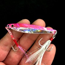 낚시 글로우 지그 15g/5.5cm 7g/10g/20g/25g 베이트 루어 해안 캐스트 미끼 금속 인공 1 개 판매, 07 J Pink_04 15g