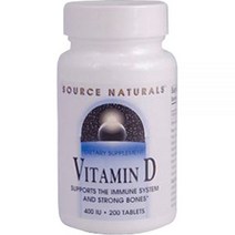 Source Naturals 비타민 D3 400 IU 200 타블렛