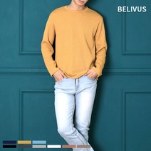 빌리버스 남자 티셔츠 BMD058 남성 골지티 라운드 긴팔티