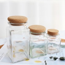 사각 코르크 유리병 3종/드라이플라워 말린꽃 양념통 밀폐용기, 08. 사각 코르크 유리병(100ml), 1개