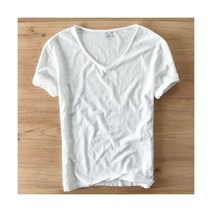 캐주얼 얇은 긴소매 남자 차이나 봄 린넨셔츠 여름 T 셔츠 남성 리넨 코튼 반소매 티셔츠 v 넥 탑 티 통기성 편안한 슬림 Dropshopping