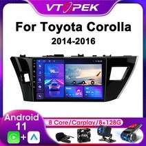 매립네비게이션 네비매립 매립형네비게이션 vtopek 2din for toyota corolla ralink 2013 2014 2015 2016 4g android 11 car, t10-d-카메라-a