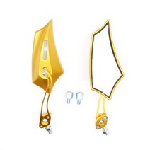 야마하 가와사키 BMW 전기 자전거 스쿠터 사이드 백미러 Retroviseur 모토 CNC 범용 8mm 10mm, 04 1 Pair Gold