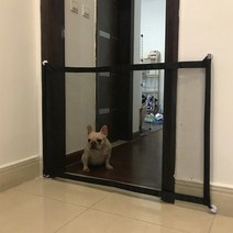 주방 안전문 아이 아기 유아 안전 거실 화장실 방문 현관 펜스 그물망 매쉬 가드 칸막이, 블랙