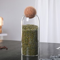유리병 잡곡 곡물 차 커피 원두 밀폐 코르크마개 병 저장통 보관함 4종, 1200ml 캡 밀폐 탱크(높이 20cm)ml