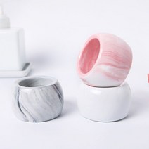 세라믹 타원형 치약 칫솔 꽂이 3컬러, 01.화이트, 1개