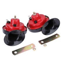 스파크스피커 6.5인치 4인치 스피커 벤츠스피커 오토바이 자동차 달팽이 경적 12V 전기 에어 호른 스쿠터 트럭 전자 자전거 듀얼 톤 시끄러운 신호 유니버설, CHINA_1 pair red