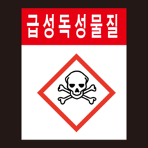 MSDS 경고표지 GHS 급성독성물질 그림문자 스티커 500매, 유포지