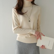 데일리앤 소프트 여성 터틀넥 베이직 목폴라 니트