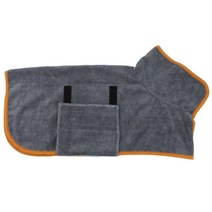 애견 극세사 목욕 가운 강아지 고양이 수건 WI084DG, 차콜