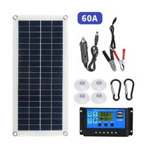 300W 태양광 태양전지 패널 키트12 24V 스위치 USB 충전 태양광 보드, 30A 컨트롤러 포함