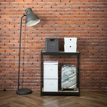 하트랙 무볼트 앵글 1000x600x2100x2단 선반 매립형, 블랙