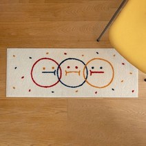 미소 일본 양탄자 귀여운 카펫 직사각형 발 흡수성 문 매트 장식 짧은 층 깔 거실 Doormat Ent, 40x120cm_2주소요 | Colored dots B