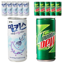 밀키스 250ml x 6p + 마운틴듀 250ml x 6p, 36개