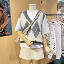 도로시홀릭 다이아체크니트조끼(DO46716C)
