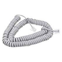 MECCANIXITY Telephone Handset Cord 4P4C 6.56 Feet Coiled Landline Phone Handset Cable for Home or O, 6.56 Feet_Grey