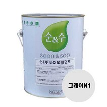 노루페인트 순앤수 바이오페인트 4L 곰팡이방지 벽면벽지용 EVA수지, 그레이N1