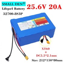 전동 킥보드 배터리 교체 25.6V 20Ah 32700 Lifepo4 팩 8S3P 고성능 Built-in50A 동일한 포트 전기 스쿠터 휠체어 24V 전원 169032, XT90 - DC