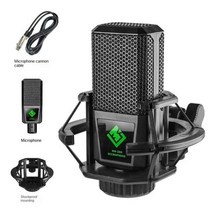 유튜브시작하기 인터넷방송셋팅 방송셋팅 3.5mm 녹음 콘덴서 마이크 세트 스튜디오 마이크(v8s 라이브 사운드 카드 포함) youtube용 가라오케 스트리밍 팟캐스트용, 설정