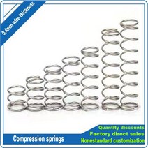 10pcs 304 스테인레스 스틸 코일 스프링 와이어 직경 0.3mm 소형 압축 리턴 Helica L = 5-50mm, 02 10mm_03 0.5mm_01 3mm