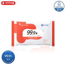 누리케어 향균 99.9% 소독 도톰한 손소독티슈 20매, 1개