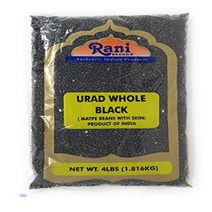 Rani Urid / Urad Whole Black (Matpe Beans with Skin) Lentils 4lbs (64oz) ~ All Natural | Indian Orig, 1