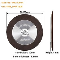 3M 절단석 그라인더 날 핸드 연마석 텅스텐 강철 밀링 커터 도구 숫돌 그릿을 위한 휠, 블랙75x16x5x10mm, 150
