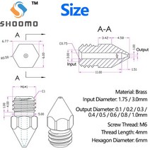 3D프린터부품 Anet A8 Makerbot MK8 Creality CR-10 S4 S5 Ender 3 3Pro 5 청소 도구 키트 용 압출기 황동, 04 1.75-0.35mm_03 10Pcs