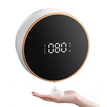 비접촉 자동 센서 비누 디스펜서 폼 타입-C 충전 스마트 인덕션 핸드 와셔 온도 디지털 디스플레이, Black