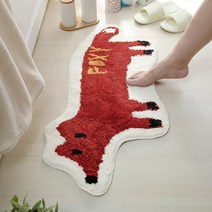 동물모양 화장실 욕실 발닦개 인테리어 발매트 귀여운 발러그, 붉은여우42x84cm