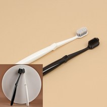 미세모 칫솔 2p 블랙화이트 칫솔추천 1회용칫솔 일회용칫솔휴대용칫솔 접이식칫솔 작은칫솔 작은헤드칫솔 휴대
