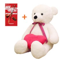 [11월11일][빼빼로데이 인기선물][빼빼로과자 증정] 국내생산_130cm(대형사이즈) 대형곰인형+하트쿠션 생일선물/애착인형/여자친구선물/남자친구선물/bigbear/dolls