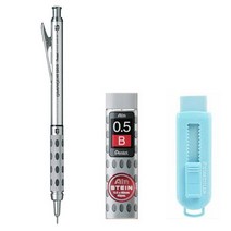 펜텔 그래프기어1000 0.5mm 샤프 세트, 그래프기어0.5mm+기어샤프심0.5B+슬라이딩지우개