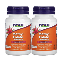 1+1 나우푸드 4세대 활성 메틸 엽산 1000mcg 90정