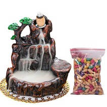 미니부처 역향로 부모님선물 장식 불교 수지 역류 폭포 연기 향 버너 강 산 향수 홀더 50 콘 미끄럼 방지, 04 D