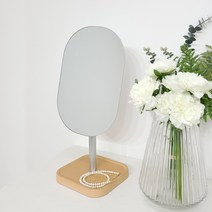에스앤디자인 노프레임 트레이 탁상거울 특대형, 노프레임 우드트레이 탁상거울