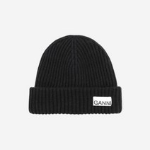 [정품] 가니 립 니트 비니 블랙 Rib Knit Beanie Black 1066738