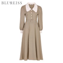 [블루레이스] 배색카라체크플레어원피스_B2F1OP3211