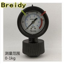 PP 분리막 압력계 플라스틱 단면 PCB 내산알칼리 부식방지 압력계 0-2 KG 4 KG 7 KG 10 KG, Breigy 단면 0-7개