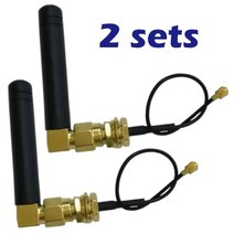 증폭기 부스터 wifi antenna 3dbi rubber Aerial+ipx to sma female extension cord 15cm omni for signal itx, 2세트