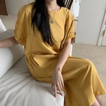 [바보사랑] 여성 여자 데일리 소매 밴딩 롱원피스 드레스