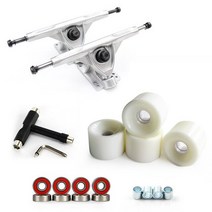 스케이트보드 드라이버 공구새로운 1 쌍 7 "롱보드 트럭 바퀴 세트 4 개 PU 8 베어링 T 스케이트 보, 01 A1