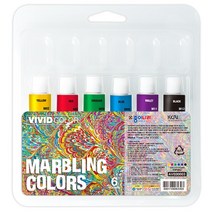 종이나라 칼라뱅크 비비드 마블링 물감, 6색, 12ml