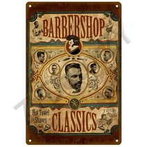 골동품 인테리어 소품 빈티지 앤틱 옛날 물건 이발사 극 벽 포스터 금속 로그인 벽 아트 플라크 금속 도어 주석 로그인 바 홈 룸 그림, 유하우스 28467